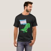 T Rex Trans Gender Pride Flag Funny Dino Saur Lgbt T-shirt (Voorkant volledig)
