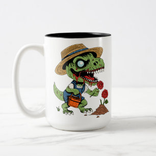T-Rex Tuinman Zombie Tweekleurige Koffiemok