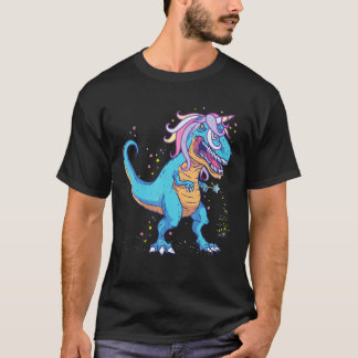 T rex Tyrannosaurus met een hoorn met een hoorn me T-shirt