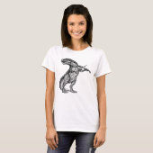 T Rex Tyrannosaurus Rex die Violin T-Shirt speelt (Voorkant volledig)