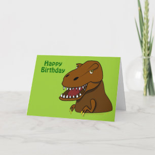 T-Rex Tyrannosaurus Rex Dinosaur Birthday Card Kaart