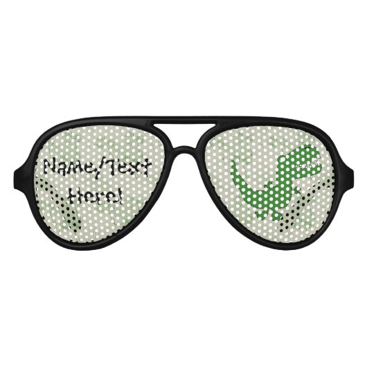 T-Rex Tyrannosaurus Rex Dinosaur Cartoon Kinder jo Aviator Zonnebril (Voorkant)