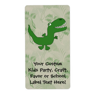 T-Rex Tyrannosaurus Rex Dinosaur Cartoon Kinder jo Etiket