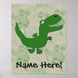 T-Rex Tyrannosaurus Rex Dinosaur Cartoon Kinder jo Poster