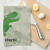 T-Rex Tyrannosaurus Rex Dinosaur Cartoon Kinder jo Theedoek (Quarter Fold)