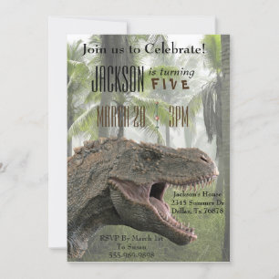 T-Rex Tyrannosaurus Rex Dinosaur Verjaardagsuitnod Kaart