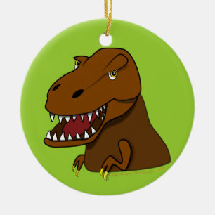 T-Rex Tyrannosaurus Rex Scary Cartoon Dinosaur Keramisch Ornament