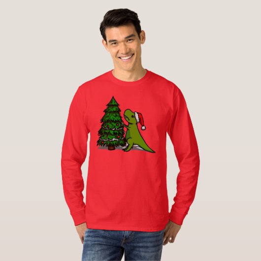 T Rex Ugly Kerstmis T-shirt (Voorkant volledig)