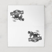 T Rex Verjaardags Jongen Gevouwen Plaats Kaart (Buitenkant ongevouwen)