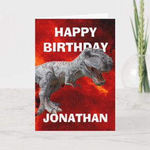 T REX verjaardagsfeestje Kaart