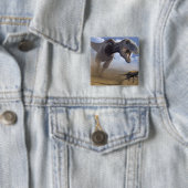 T Rex Vierkante Button 5,1 Cm (In situ)