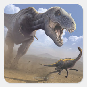 T Rex Vierkante Sticker