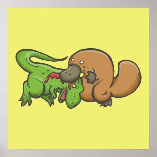 T-rex vs Platypus Poster (Voorkant)