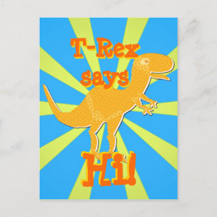 T-Rex zegt Hi Briefkaart