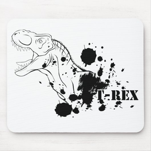 T-Rex (zwart en wit) Muismat (Voorkant)