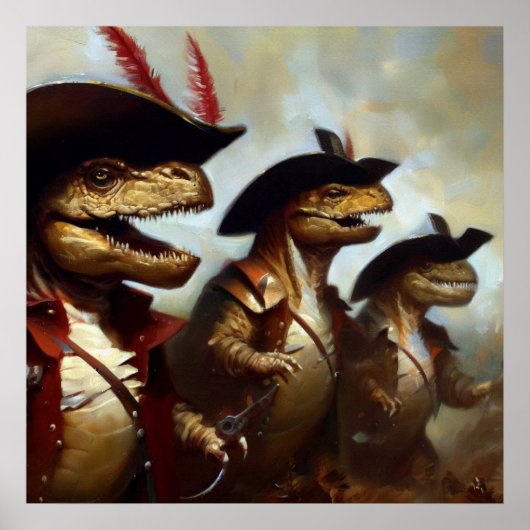 T Rexs Drie Musketiers Poster (Voorkant)