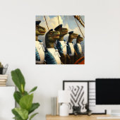 T Rexs matrozen Poster (Thuiskantoor)