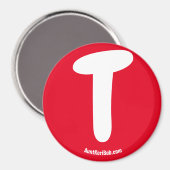 T Rode koelkast Magnet Magneet (Voorkant / Achterkant)