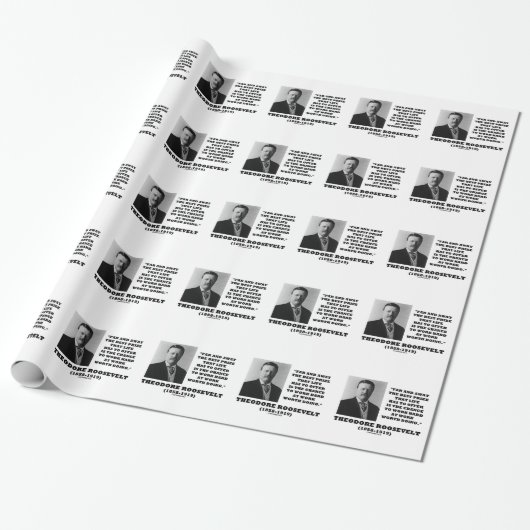 T. Roosevelt Prize Chance Work Hard Work Doing Cadeaupapier (Uitgerold)