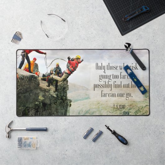 T.S. Eliot Citation Inspirationnelle "Jusqu'où" (Poste de travail)