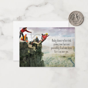 T.S. Eliot Inspirerend quote "Hoe ver" Notitiekaartje