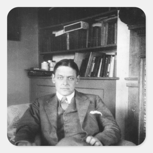 T.S. Eliot Vierkante Sticker (Voorkant)