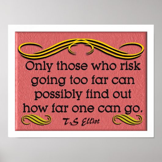T. S Elliot Quote Poster (Voorkant)