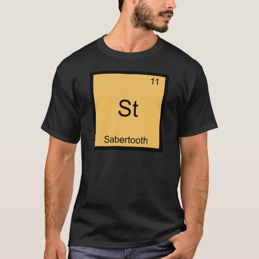 T - Sabertooth T-shirt drôle de symbole d'élément (Devant)