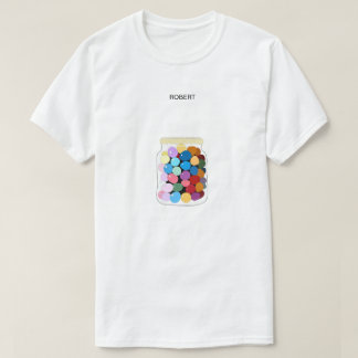 T-shirt С bonbons colorés dans un bocal en verre