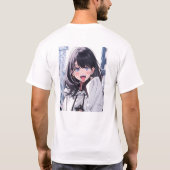 T-shirt あっかんべーJK|バックプリントTシャツ|寿司娘 GenerativeAI (Dos)