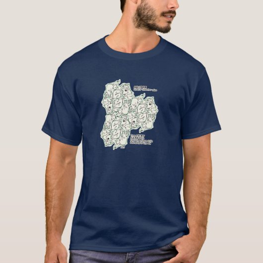 T-SHIRT ウサギ・タイルのテセレーション(AL_BW) (Devant)