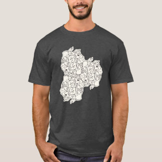T-SHIRT ウサギ・タイルのテセレーション(AL_BW)