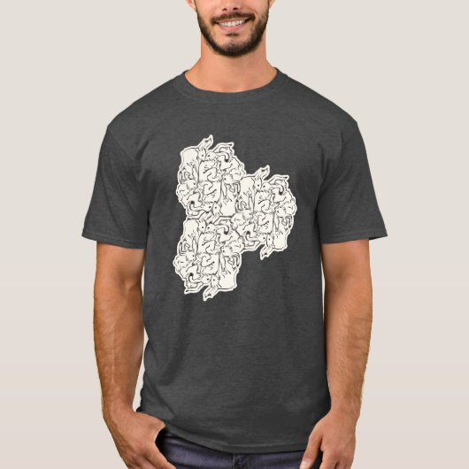 T-SHIRT ウサギ・タイルのテセレーション(AL_BW) (Devant)