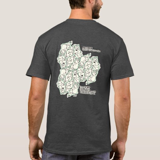 T-SHIRT ウサギ・タイルのテセレーション(AL_BW) (Dos)