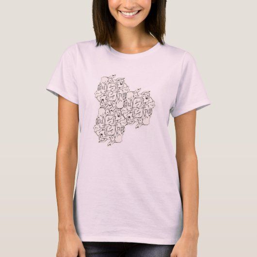T-SHIRT ウサギ・タイルのテセレーション(AL_BW) (Devant)
