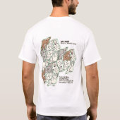 T-SHIRT ウサギ・タイルのテセレーション(WBGL_BW) (Dos)