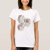 T-SHIRT ウサギ・タイルのテセレーション(WBGL_BW) (Devant)