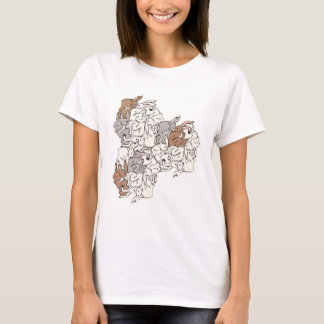 T-SHIRT ウサギ・タイルのテセレーション(WBGL_BW)