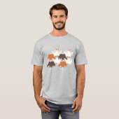 T-SHIRT ウシとマガモ・タイルのテセレーション（BBL_BW) (Devant entier)