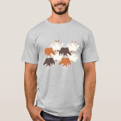T-SHIRT ウシとマガモ・タイルのテセレーション(BBL_BW) (Devant)