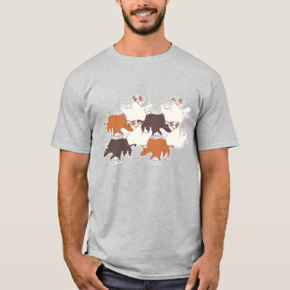 T-SHIRT ウシとマガモ・タイルのテセレーション(BBL_BW)