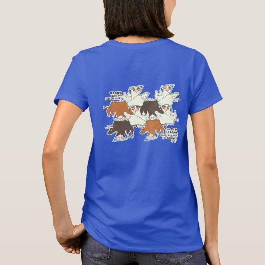 T-SHIRT ウシとマガモ・タイルのテセレーション(BBL_BW) (Dos)