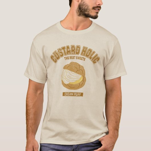 T-SHIRT シュークリーム(生クリーム) (カレッジ風イラスト) (Devant)