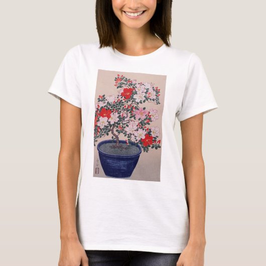 T-shirt ツツジの盆栽, azalée de bonsaïs de 小原古邨, Ohara Koson, (Devant)
