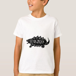 T-shirt ワニガメ 亀 切り絵 alligator snapping turtle, macroclemys