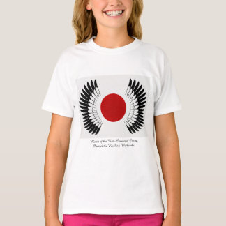 T-shirt 丹頂旗 子供用 Tシャツ(Red-Crowned Flag Print  T-Shirt）