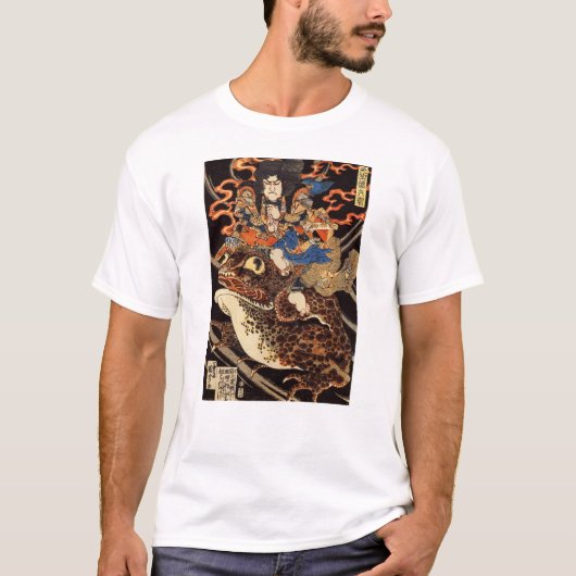 T-shirt 侍 と 化 蛙, 国 芳 Samurai et Grenouille géante, Kuniyos (Devant)