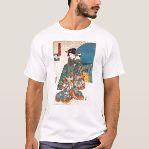 T-shirt 少 女 と 猫, 国 fille avec chat, Kuniyoshi, Ukiyo-e