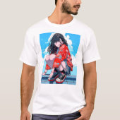 T-shirt 座るJK Tシャツ|寿司娘 GenerativeAI (Devant)