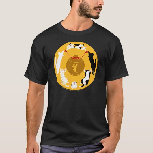 T-SHIRT 御守六猫 Tシャツ ダークカラー (Devant)